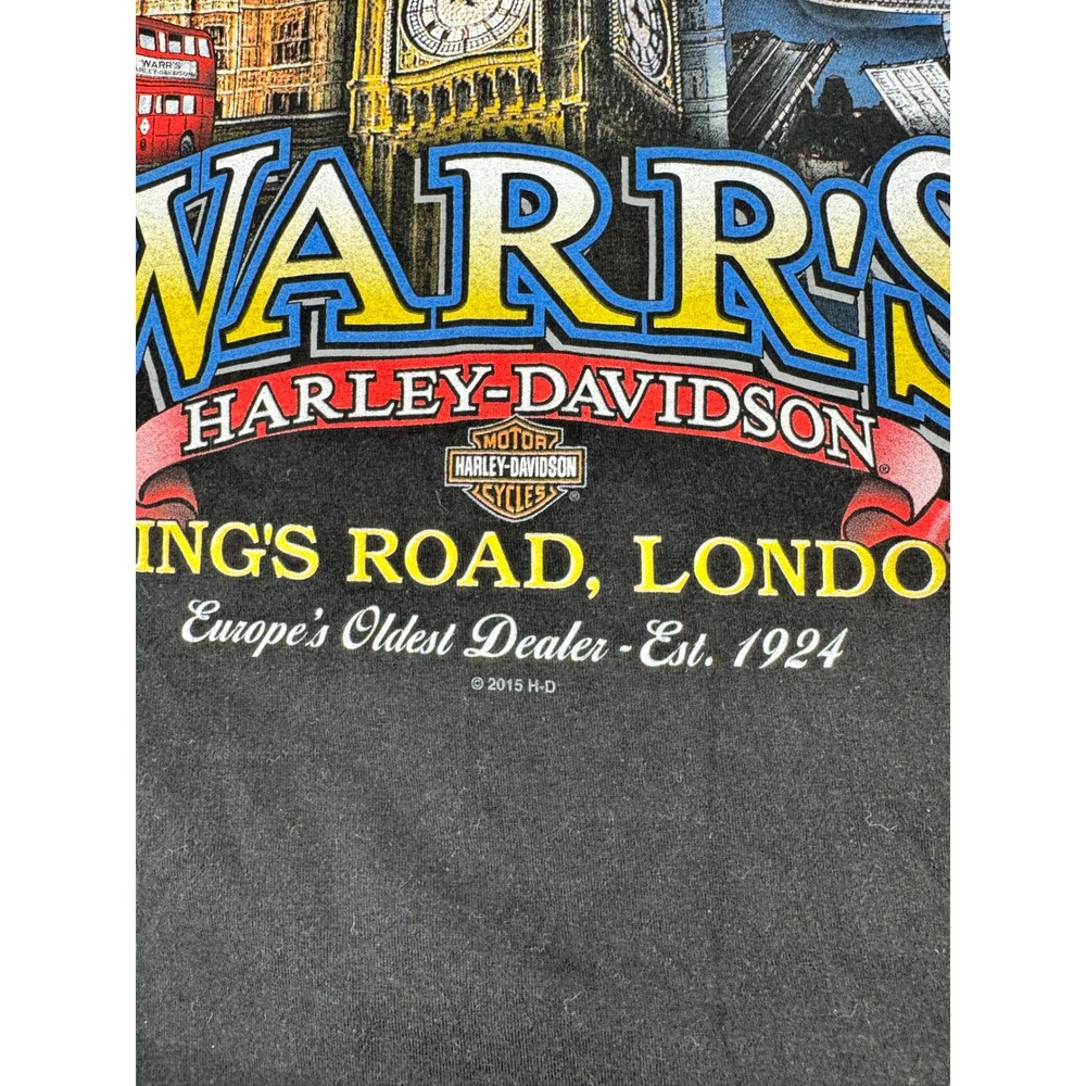 Harley-Davidson T-Shirt Mens Large Black London Warr's King's Road Graphic Tee‎ - Picture 5 of 12
